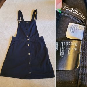 H&M black denim overall mini dress